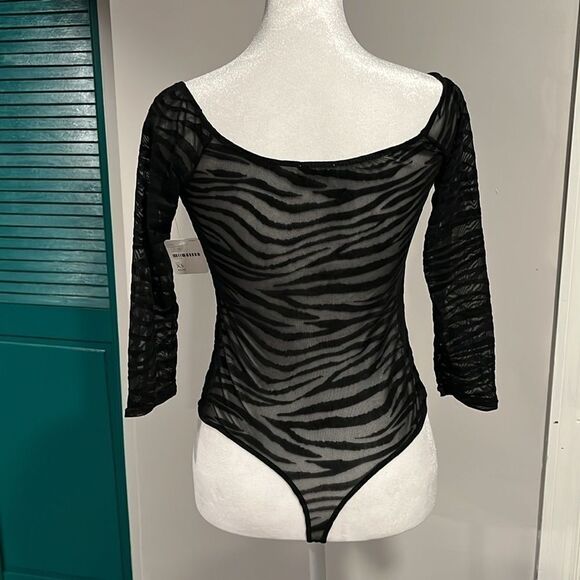 Free People NET Zebra Black Mesh bodysuit - xs ($68) - Picture 4 of 12
